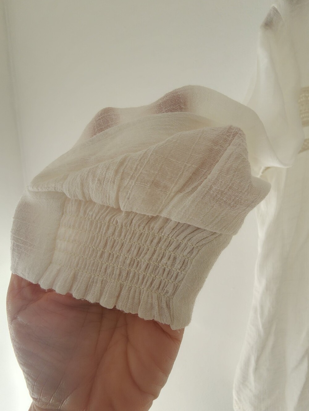 (Made In Poland) Cream Boho Blouse - Delicate, Lightweight - EU 36 (Small) - Picture 6 of 11